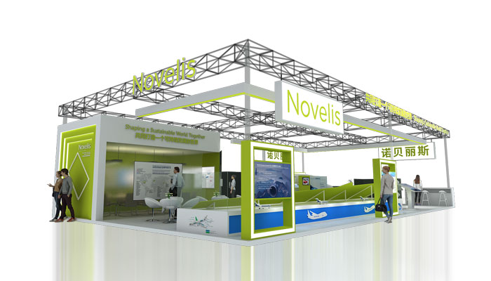 上海160㎡汽车轻量化展览展位设计图